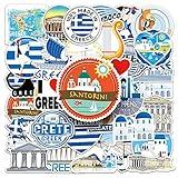 Greece Stickers |50Pcs Greek Civilization Waterproof Vinyl Decals for Water Bottles Laptop Luggage Cup Computer Mobile Phone Skateboard Guitar Helmet Snowboard Décor