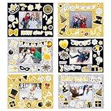 CIEOVO 24 Packs Happy New Year Craft Kits, 2025 New Year Picture Frame DIY Craft Art and Stickers for Kid's Home Classroom Game Activities New Year Party Favor Decor