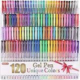 Shuttle Art 120 Unique Colors (No Duplicates) Gel Pens Gel Pen Set for Adult Coloring Books Art Markers