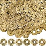 100 Pieces Chinese New Year Feng Shui Coins Good Luck Fortune Coin I-Ching Coins for Health and Wealth (0.8 Inch)