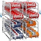 Simple Houseware Front Loading Can Dispenser, 4 Pack, Chrome