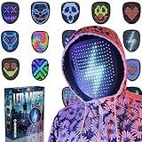 Depointer Life Led Mask with Gesture Sensing,Unisex LED Lighted Face Transforming Mask for Costume Cosplay Party Masquerade