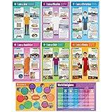 World Religions Classroom Posters - Set of 8 - EXTRA LARGE 33" x 23.5" - Laminated - Religious Studies Middle & High School Class Decoration - Wall Charts by Daydream Education.