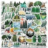 Forest Stickers, Adventure Aesthetic Outdoor Stickers Bulk, 50Pcs Waterproof Vinyl Nature Stickers for Water Bottles Laptop Scrapbook, Forest Trees Animals Stickers for Kids Teens (Forest)