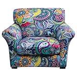 FORCHEER 2 Piece Armchair slipcovers Bohemia Style Printed Sofa Couch Covers with 1 Separate Cushion Couch Covers Washable Sofa Slipcover with Elastic Bottom for Living Room (Armchair, Styles 1)