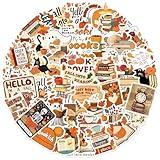 50Pcs Autumn Reading Stickers for Kindle, Halloween Ghost Bookish Stickers for Kids Teens Reading, Journaling Scrapbook Laptop Fall Reading Read Books Vinyl Decals for Kids Teens Adults (Bookish)