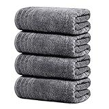 Tens Towels Pack of 4 Extra Large Bath Towels 30 x 60 Inches, 100% Cotton, Larger & Lighter, Quicker to Dry, Lighter Weight, Super Soft and Absorbent, Perfect Bathroom Towels (Dark Grey)