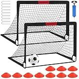 Kids Soccer Goals for Backyard Set - 2 of 4' x 3' Portable Soccer Goal Training Equipment, Pop Up Toddler Soccer Net with Soccer Ball, Soccer Set for Kids and Youth Games, Sports