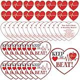 Quelay 60 Set Heart Disease Awareness Pin with Card Heart Pins Bulk Heart Disease Nurse Pins Support Heart Health Pins for Medical Pin Fundraising Charity Heart Month Medical Assistant Week