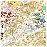 200Pcs Charms for Jewelry Making, Assorted Wholesale Mixed Bulk Metal Earring Bangle Charms for DIY Necklace Bracelet Jewelry Making and Crafting (Assorted Color)