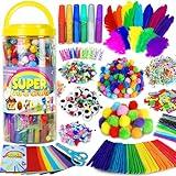 FUNZBO Arts and Crafts School Supplies for Kids - Kindergarten School Supplies Set with Glitter Glue Stick, Glue, Pipe Cleaners Craft and Kids' Scissor, Gifts for Girls and Boys Age 4+ (X-Large)