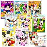 Disney Coloring Books For Kids Toddlers Bulk Set -- 8 Books and Sticker Pack (Mickey Mouse, Minnie Mouse and More!)