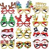 Max Fun 12Pcs Christmas Glasses Glitter Holiday Party Glasses Frames Christmas Decoration Accessories Costume Eyeglasses for Christmas Parties Holiday Favors (One Size Fits All)