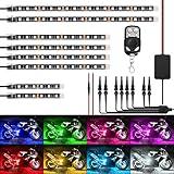 Nilight 8PCS Motorcycle RGB Led Light Kit Waterproof Multi-Color Atmosphere Lights Lamp with 4Key RF Wireless Remote for Harley Davidson Honda Kawasaki Suzuki, 2 Years Warranty (TL-42)