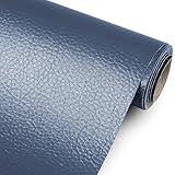 Osunnus Faux Leather Upholstery Fabric by The Yard Vinyl Fabric 55" Wide Outdoor PU Leather Sheets for Home Decor DIY Crafts Chair Furniture Car Marine Upholstery, 1 Yard Navy Blue