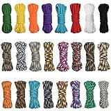 24 Colors 10 Feet Paracord Cord Multifunction Paracord Ropes 550lb Survival Paracord Random Combo Crafting Kit, for Making Lanyard, Bracelet, Dog Collar, Idea for Gift