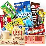 Movie Night Supplies: Candy Variety Pack – Movie Gift Basket Includes Theatre Candy Assortment, Snack Trays, Popcorn Buckets – Date Night Kit & Housewarming Gifts by CraveKraft