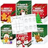 Dvbonike 48Pcs Christmas Activity Books - Merry Christmas Mini Fun Games Coloring Book for Kids Bulk Santa Snowman Reindeer Party Favors Goodie Bags Stuffers Birthday Classroom School Rewards Supplies