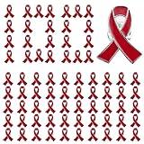 200Pcs Red Ribbon Awareness Pin HIV/AIDS Heart Disease drug prevention Awareness Lapel Pins enamel badges (200)