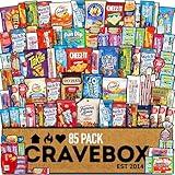 CRAVEBOX Snacks Box Variety Pack Care Package (85 Count) Father's Day Gift Boxes Pack Adults Kids Guys Girls Women Men Boyfriend Candy Birthday Cookies Chips College Student Sampler Office School