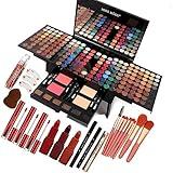 UNIFULL 190 Colors Makeup Pallet,Professional Makeup Kit for Women Full Kit,All in One Makeup Sets for Women&Beginner,include Eyeshadow,Lipstick,Compact Powder,Eyeliner,Concealer(004-Black)