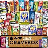 CRAVEBOX Healthy Snack Box (35 Count) Christmas Variety Pack Care Package Gift Basket Kid Men Women Adult Nuts Health Nutrition Assortment College Back to School