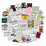 BulbaCraft 100 Pcs Law School Stickers, Lawyer Stickers, Law School Gifts, Law School Student Gifts for Women, Law School Graduation Decorations Laptop Decals