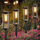 BITPOTT Bright Solar Pathway Lights Outdoor, 8 Pack Solar Powered Garden Lights Waterproof, Auto On/Off Solar Yard Lights for Lawn Patio Walkway Driveway Decor Landscape Lighting