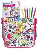 PURPLE LADYBUG Color Your Own Bag with 6 Markers Craft Set - Unique Mermaid Crafts for Girls Ages 6-8 & Mermaid Gifts for Girls, Craft Kits for Girls Ages 6-8, Christmas Gifts