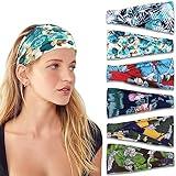 IVARYSS Headbands for Women, Non-Slip, Premium Stretchy Head Bands Hair Accessories,Wear for Yoga, Fashion, Working Out, Travel or Running, 6 Pack, Floral