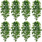 BLEUM CADE Fake Hanging Plants, 8pcs Artificial Hanging Plant, Faux Pothos Vines Hanging Plant Greenery for Wall Home Living Room Indoor Outdoor Decor (No Baskets)