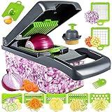 MAIPOR Vegetable/Pro Onion Chopper, Multifunctional 13 in 1 Food Chopper, Kitchen Vegetable Slicer Dicer Cutter With 8 Blades,Veggie, Carrot and Garlic Chopper With Container (Gray)