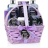 Christmas Gifts, Spa Gift Basket, Luxury 9 Piece Bath & Body Set For Women & Men,Lavender & Jasmine Scent With Shower Gel, Bubble Bath, Lotion, Bath Salt, Body Scrub,Massage Oil, Loofah & Basket