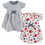 Touched by Nature baby girls Organic Cotton Short-sleeve and Long-sleeve Dresses Playwear Dress, Toddler Garden Floral Short Sleeve, 12-18 Months US