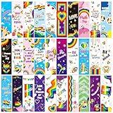 MWOOT 30 Pieces Pride Day Theme Paper Bookmarks, Double-sided LGBTQ Love Page Clips, Creative Rainbow Reading Paper Cards for Book Lovers, Pride Party Favors, Gay Pride Gift (15x4.5CM)