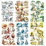 90 PCS Greek Mythology Scrapbook Stickers – Vintage Clear Aesthetic Sticker with Gods, Temples, Statues, Creatures, Ancient Ruins – Greek History Stickers for Journaling, Art Crafts Projects