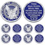 Ferreve 10 Pcs Saint Michael Challenge Coins Police Challenge Coins for Officers Bless Law Enforcement Veterans Collectible Presents