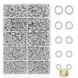 PAXCOO 4600Pcs Silver Jump Rings with Jump Rings Open/Close Tools for Jewelry Making and Necklace Repair (Assorted Sizes)