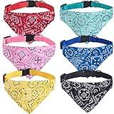 XIMA 6PCS Cat Bandana Collars with Removable Bow Tie for Cats Puppy Kittens Small Dogs Collars Adjustable Bandana