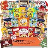 Christmas Gift Basket Care Package (45 Count) Candy Snacks Cookies Bars Chips Holiday Gift Baskets Variety Holiday Stocking Stuffer Gift Box Pack Assortment Basket Bundle Mix Of Treats College Student