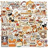 50Pcs Fall Into Reading Stickers Pack for Kindle Waterproof Vinyl Fall Bookish Stickers for Kids Teens Adult and Bookworm Funny Black Cat and Ghost Bookish Decals Laptop Book Phone Stickers