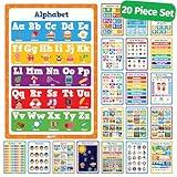 20 Classroom Educational Posters For Preschoolers Toddlers Kindergarten Elementary - 16" x 11" - 20pcs - Learning Posters For Wall