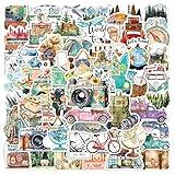 Gxizlba 50 Pcs Outdoor Travel Stickers Kids Teens Adults Hiking Adventure Camping Laptops Decals Water Bottle Luggage Cups Guitar Notebook Scrapbook Bicycle Graffiti Tags Sticker