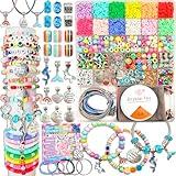 leitait Girls Toys Bracelet Making Kit -3400pcs Beads for Charm Jewelry Making Kit Supplies, Unicorn/Mermaid Crafts Birthday Christmas Gifts for Girls Ages 5 6 7 8 9 10 11 12 Years Old