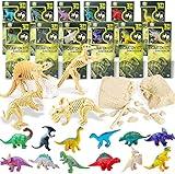 12 Pack: Dinosaur Excavation Kits for Kids, Dino Dig Kits, 3D Dig a Dinosaur Fossil and Figure Sets, Bulk Science Education Toys for Paleontology Archaeology STEM Learning Kids Activity Party Favors