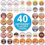 Crazy Cups Flavored Coffee Pods Variety Pack for Keurig K Cups Brewers, Assorted Flavored Coffee Sampler, 40 Count(Pack of 1)