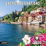 2024 2025 Wall Calendar, 18 Months July 2024 - December 2025, Wall Calendar Exotic Destinations, 12" x 24" Opened,Full Page Months Thick & Sturdy Paper for Gift Kids Teen Calendar Organizing &