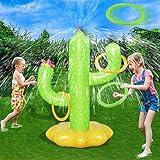 Boogem Sprinkler for Kids, Inflatable Cactus Water Toys for Boys Girls, Summer Outdoor Game with 4 Rings, Backyard Water Sprinkler Spray Toy Fun Gifts for Children Ages 3 4 5 6 Years and Up