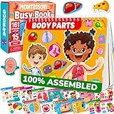 QUOKKA Human Body Busy Books for Kids Ages 4-8 - Fun Human Anatomy Activities for Kids Learning at Home or Classrooms - My Preschool Montessory Busy Book for Toddlers 3-5 I Comes Fully Assembled