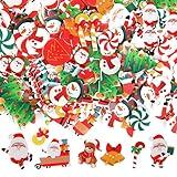 300pcs Edible Christmas Cake Decorations, Edible Wafer Paper Christmas Cupcake Decorations Edible Christmas Cake Toppers for Xmas Festival birthday Party Food Decor